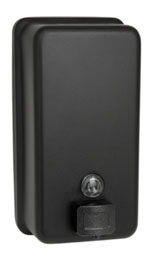 ASI 0347-41 Surface Mounted - Powder Coated Stainless - 40 oz. Liquid Vertical Soap Dispenser - Matte Black