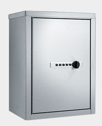 ASI 0547 Surface Mounted Narcotics Cabinet - w/ Combination Lock & Dual Doors - Free Standing - Satin Stainless Steel