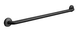 ASI 3801-18-41 18" Straight Grab Bar with Snap Flanges - Matte Black Powder Coated