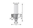 Amana AA54122 Edge Forming - Ogee with Ball Bearing Guide, 2-Flute, 1-3/8" Cutting Diameter, 2-3/16" Long