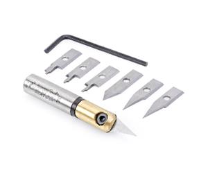Amana AAAMS210 Edge Forming - 8-Piece CNC In-Groove Insert Engraving Tool Body & Knives - 1/4" Shank