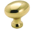 Amerock AMBP1443-3  Allison™ Series, Solid Brass Football Knob, 1-1/4" Length - Polished Brass Finish