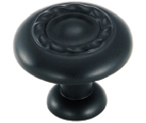 Amerock AMBP1585-FB Inspirations™ Series, Zinc Die Cast Knob, 1-1/4" Diameter - Flat Black Finish