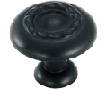 Amerock AMBP1585-FB Inspirations™ Series, Zinc Die Cast Knob, 1-1/4" Diameter - Flat Black Finish