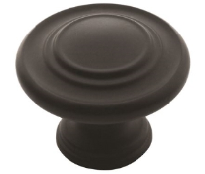 Amerock AMBP1586-2-FB Oversized Series, Zinc Die Cast Knob, 1-3/4" Diameter - Flat Black Finish
