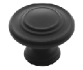 Amerock AMBP1586-FB Inspirations Series, Zinc Die Cast Knob, 1-5/16" Diameter - Flat Black Finish