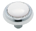 Amerock AMBP262-WCH  Allison™ Series, Zinc Die Cast Knob, 1-1/4" Diameter - Polished Chrome/White Finish