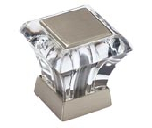 Amerock AMBP29460-CG10  Abernathy™ Series, Zinc Die Cast Knob, 1-1/16" Length - Carbonized Acrylic/Satin Nickel Finish