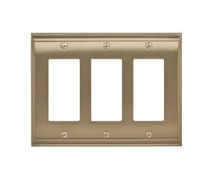 Amerock AMBP36506-BBZ  Candler Series, 3 Rocker Wall Plate, 6-1/2" Length - Golden Champagne Finish