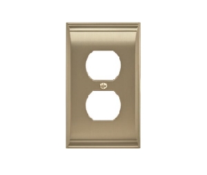 Amerock AMBP36508-BBZ  Candler Series, 1 Receptacle Wall Plate, 2-7/8" Length - Golden Champagne Finish