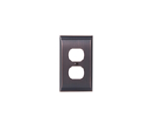 Amerock AMBP36508-ORB 2 Plug Outlet Wall Plate, Candler Series, Oil Rubbed Bronze Finish