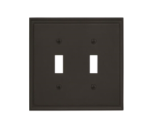 Amerock AMBP36515-BBR Mulholland™ Series, 2 Toggle Wall Plate, 5" Length - Black Bronze Finish