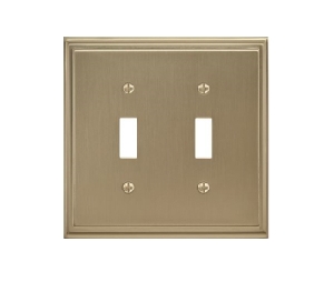 Amerock AMBP36515-BBZ Mulholland™ Series, 2 Toggle Wall Plate, 5" Length - Golden Champagne Finish