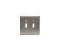 Amerock AMBP36515-G10 2 Toggle Switch Wall Plate, Mulholland Series, Satin Nickel Finish
