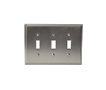 Amerock AMBP36516-G10 3 Toggle Switch Wall Plate, Mulholland Series, Satin Nickel Finish