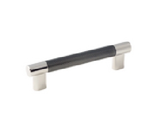 Amerock AMBP36558-PNGM Esquire Series, Zinc Die Cast Pull, 5-1/16" Center to Center - Polished Nickel/Gunmetal Finish