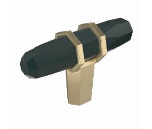 Amerock AMBP36647-BBRBBZ London Series, Zinc Knob, 2-1/2" Length - Black Bronze/Golden Champagne Finish