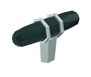 Amerock AMBP36647-BCRG10 London Series, Zinc Knob, 2-1/2" Length - Black Chrome/Satin Nickel Finish