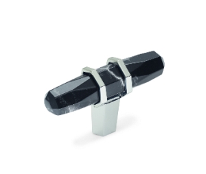 Amerock AMBP36647-MBKPN Carrione Series, Zinc Knob, 2-1/2" Length - Marble Black/Polished Nickel Finish