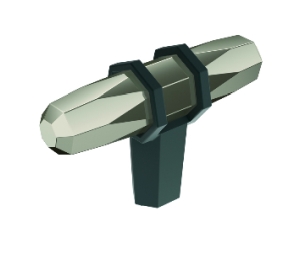 Amerock AMBP36647-PNBBR London Series, Zinc Knob, 2-1/2" Length - Polished Nickel/Black Bronze Finish