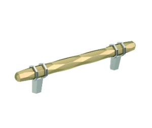 Amerock AMBP36649-BBZ26 London Series, Cabinet Pull, 5-1/16" Center to Center - Golden Champagne/Polished Chrome Finish
