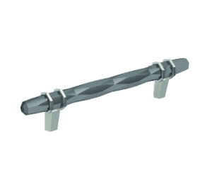 Amerock AMBP36649-BCR26 London Series, Cabinet Pull, 5-1/16" Center to Center - Black Chrome/Polished Chrome Finish