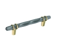 Amerock AMBP36649-BCRBBZ London Series, Cabinet Pull, 5-1/16" Center to Center - Black Chrome/Golden Champagne Finish