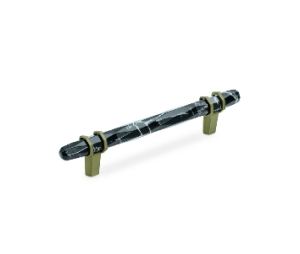 Amerock AMBP36649-MBKBBR Carrione Series, Cabinet Pull, 5-1/16" Center to Center - Marble Black/Black Bronze Finish