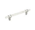 Amerock AMBP36649-MWG10 Carrione Series, Zinc Pull, 5-1/16" Center to Center - Marble White/Satin Nickel Finish