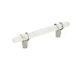 Amerock AMBP36649-MWPN Carrione Series, Zinc Pull, 5-1/16" Center to Center - Marble White/Polished Nickel Finish