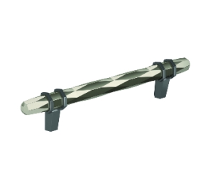 Amerock AMBP36649-PNBCR London Series, Cabinet Pull, 5-1/16" Center to Center - Polished Nickel/Black Chrome Finish