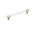 Amerock AMBP36650-MWBBZ Carrione Series, Zinc Pull, 6-5/16" Center to Center - Marble White/Golden Champagne Finish