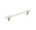 Amerock AMBP36650-MWG10 Carrione Series, Zinc Pull, 6-5/16" Center to Center - Marble White/Satin Nickel Finish