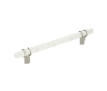 Amerock AMBP36650-MWPN Carrione Series, Zinc Pull, 6-5/16" Center to Center - Marble White/Polished Nickel Finish