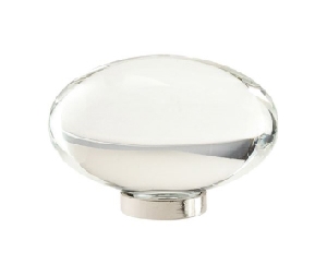 Amerock AMBP36651-CPN Glacio Series, Aluminum/Synthetic Crystal Knob, 1-3/4" Length - Polished Nickel/Clear Crystal Finish