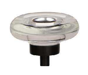 Amerock AMBP36652-CBBR Glacio Series, Aluminum/Glass Knob, 1-3/4" Diameter - Clear/Black Bronze Finish
