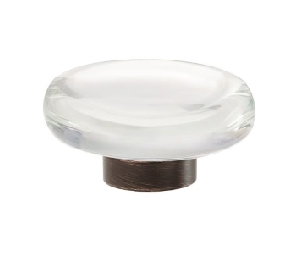Amerock AMBP36652-CORB Glacio Series, Aluminum/Synthetic Crystal Knob, 1-3/4" Diameter - Oil Rubbed Bronze/Clear Crystal Finish