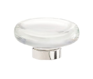 Amerock AMBP36652-CPN Glacio Series, Aluminum/Synthetic Crystal Knob, 1-3/4" Diameter - Polished Nickel/Clear Crystal Finish