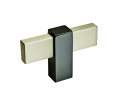 Amerock AMBP36720-SCBN Mulino Series, Aluminum Knob, 2-3/8" Length - Silver Champagne/Black Nickel Finish