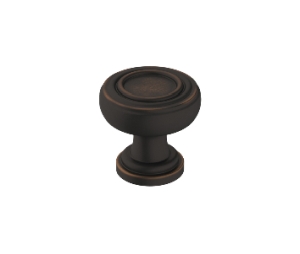 Amerock AMBP36774-ORB Ville Series Zinc Traditional Knob, 1-1/8" Diameter - Oil Rubbed Bronze Finish