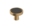 Amerock AMBP36857-FBCZ Mergence Series, Zinc Contemporary Knob, 1-3/8" Diameter - Matte Black/Champagne Bronze Finish