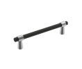 Amerock AMBP36859-FB26 Mergence Series, Zinc Contemporary Pull, 5-1/16" Center to Center - Polished Chrome/Matte Black Finish