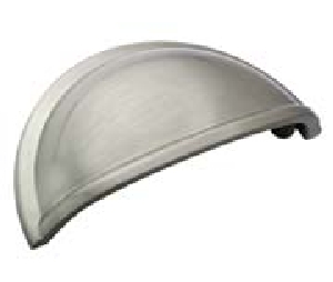 Amerock AMBP53010-G10 Cup Pulls Series, Zinc Die Cast Pull, 3" Center to Center - Satin Nickel Finish