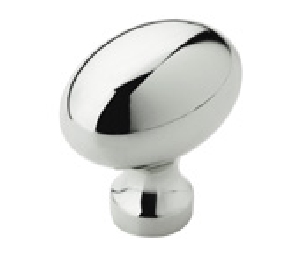 Amerock AMBP53014-26  Allison™ Series, Zinc Die Cast Oval Knob, 1-3/8" Length - Polished Chrome Finish