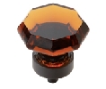 Amerock AMBP55268-ABBR Traditional Classics Series, Zinc Die Cast Knob, 1-5/16" Diameter - Amber Glass/Black Bronze Finish
