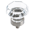 Amerock AMBP55268-CG10 Traditional Classics Series, Zinc Die Cast Knob, 1-5/16" Diameter - Clear Glass/Satin Nickel Finish