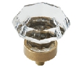 Amerock AMBP55268-CGB Traditional Classics Series, Zinc Die Cast Knob, 1-5/16" Diameter - Crystal/Gilded Bronze Finish