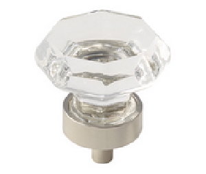 Amerock AMBP55268-CPN Traditional Classics Series, Zinc/Tempered Glass Knob, 1-5/16" Diameter - Clear Glass/Polished Nickel Finish