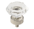 Amerock AMBP55268-CPN Traditional Classics Series, Zinc/Tempered Glass Knob, 1-5/16" Diameter - Clear Glass/Polished Nickel Finish