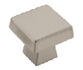 Amerock AMBP55273-G10  Blackrock Series, Zinc Die Cast Square Knob, 1-1/2" Diameter - Satin Nickel Finish